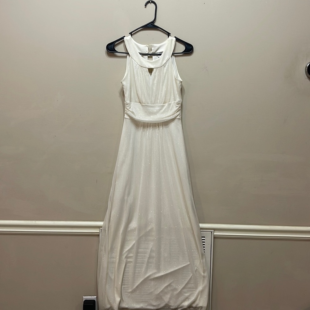 Cream color dress with gold sparkles